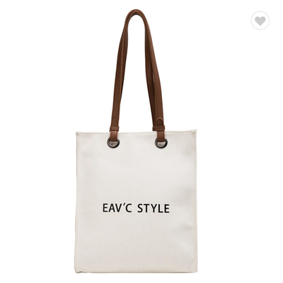 Ein guter Preis. Frauen-Anpassung wiederverwendbare Taschen Leinwand-Tote-Tasche 10oz mit Ledergriffe Online