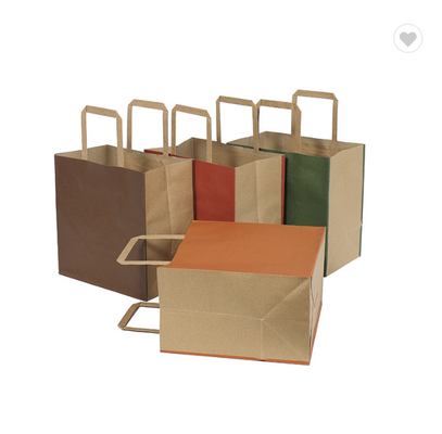 Ein guter Preis. CMYK Feste Farbe Schlichtes Kraftpapier Geschenktaschen Öko-freundliche Papiertaschen 190gm Online