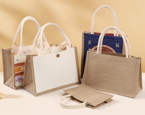 Ein guter Preis. Persönliche Burlap Tote Jute Taschen Custom Printing Weihnachten mit Griff Online