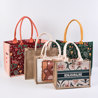 Ein guter Preis. Persönliche Naturleinwand Druck Jute Taschen Burlap Tote Tasche Online