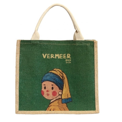 Ein guter Preis. Jute-Tote-Taschen mit Laminat und Muster Online