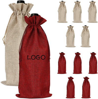 Ein guter Preis. Wiederverwendbare Drucksack mit Ziehseile Jutesäcke Geschenksäcke für Wein Online