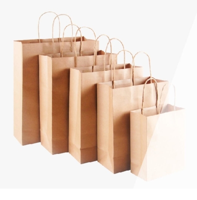 Ein guter Preis. Kaufwaren Papiertüten Verpackung Braune Kraft Geschenktüten zum Einkaufen Online