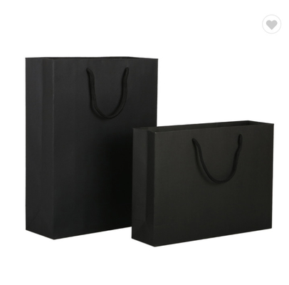 Ein guter Preis. ODM Matte Lamination Papiertüte Verpackung Custom Logo Schwarzer Einkaufstasche Online