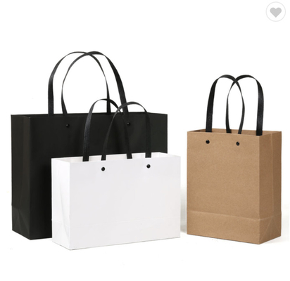 Ein guter Preis. Persönliche Kraftwarenbeutel Braune Einkaufstaschen Schwarzes Logo gedruckt Online