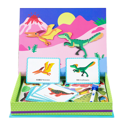 Ein guter Preis. Magnetische Puzzles für Kinder Dinosaurierbuch Spielzeug für Kindergarten Online