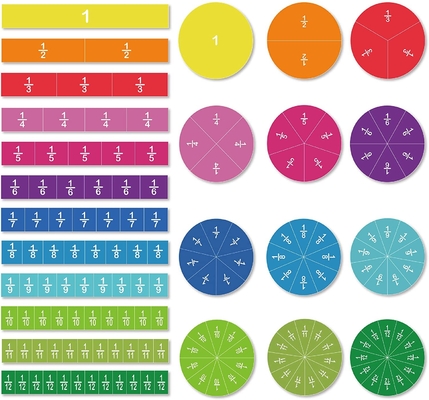 Magnetische Fliesen Kreis-Fraktionen Set 156 Stück 12 Farbcodierung Zählen und Mathematik Spielzeug