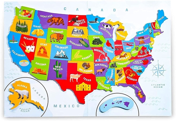 Ein guter Preis. USA Amerika Puzzle-Karte mit 44 magnetischen Stücken 19 x 13 Zoll online