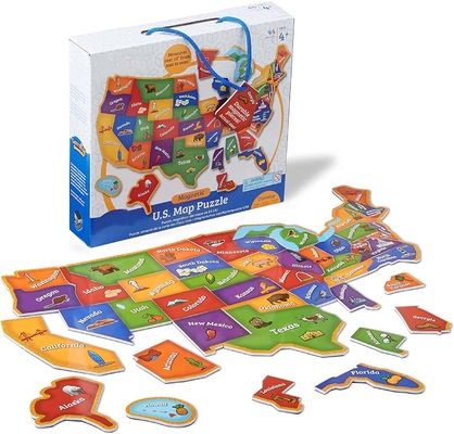 44 Stücke Magnetische USA Karte Puzzle Spaß Geographie für Kinder 4+